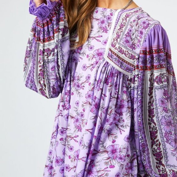 Davi & Dani Round Neck Peasant Babydoll Top - Curvy Size - NWT - Size 2X - Picture 3 of 4